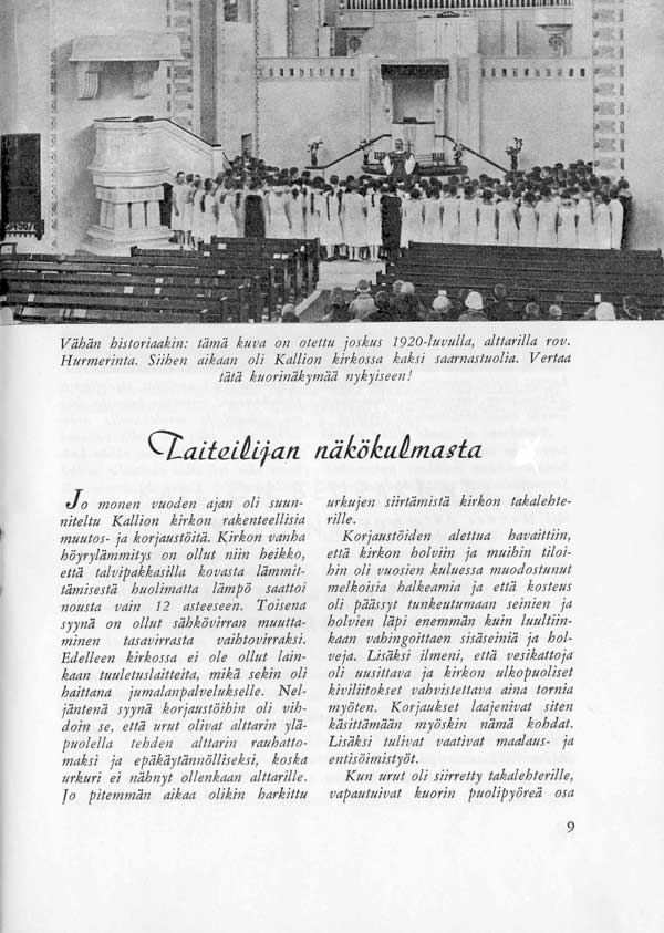 Kallion seurakunnan lehti 1956