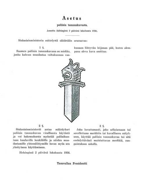 Asetus poliisin tunnuskuvasta